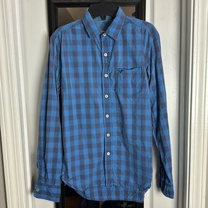 American Eagle A&E blue check plaid shirt size XS